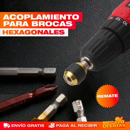 Acople Adaptador Hexagonal con Cambio Rápido para Brocas
