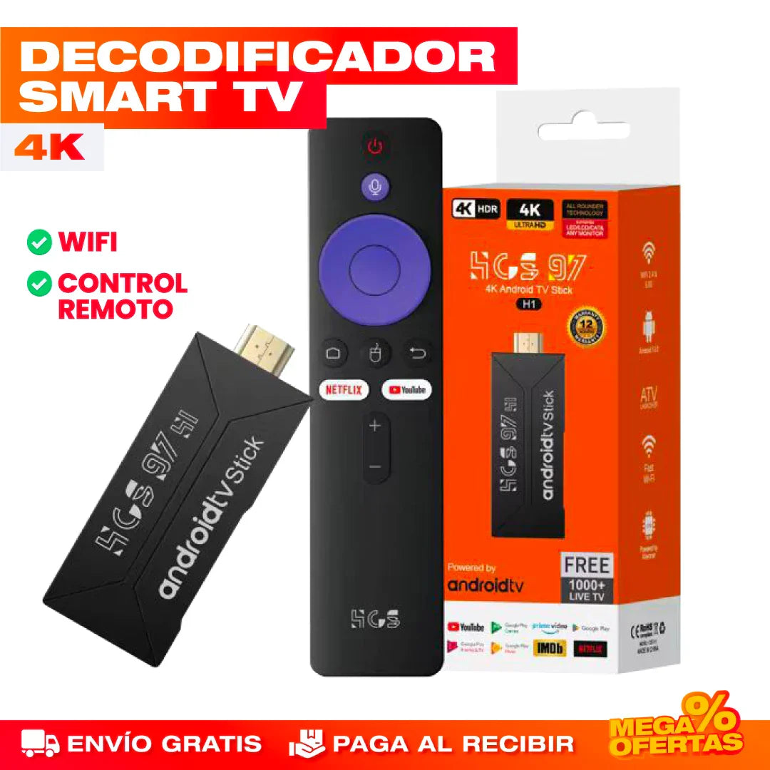 Decodificador Smart TV con Control Remoto
