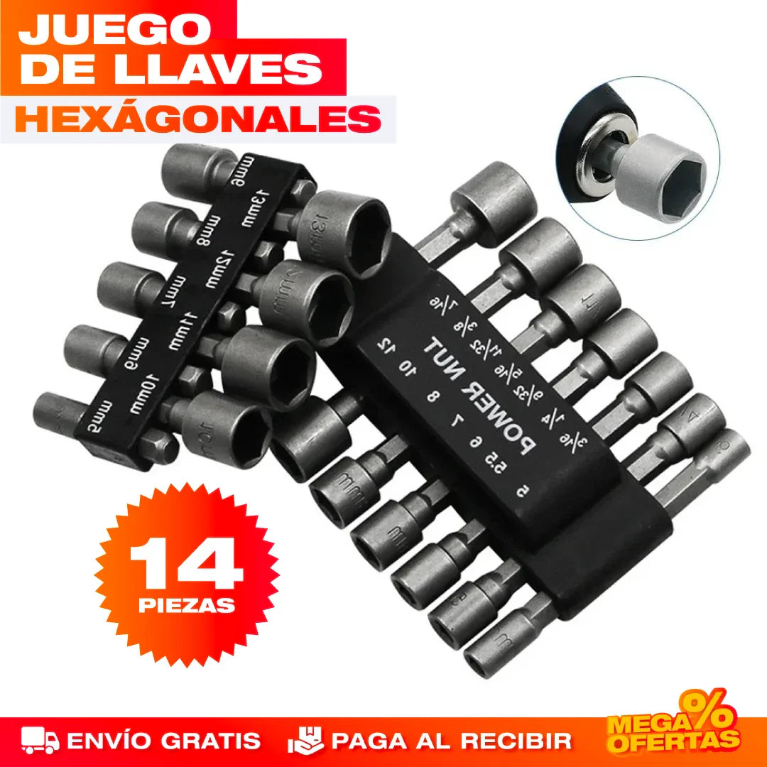 Boquillas de Llaves Hexagonales – Set x14