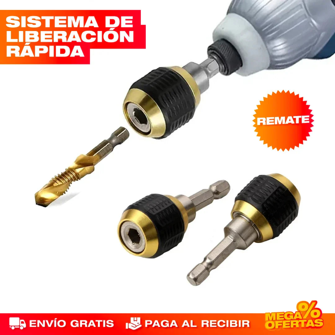 Acople Adaptador Hexagonal con Cambio Rápido para Brocas