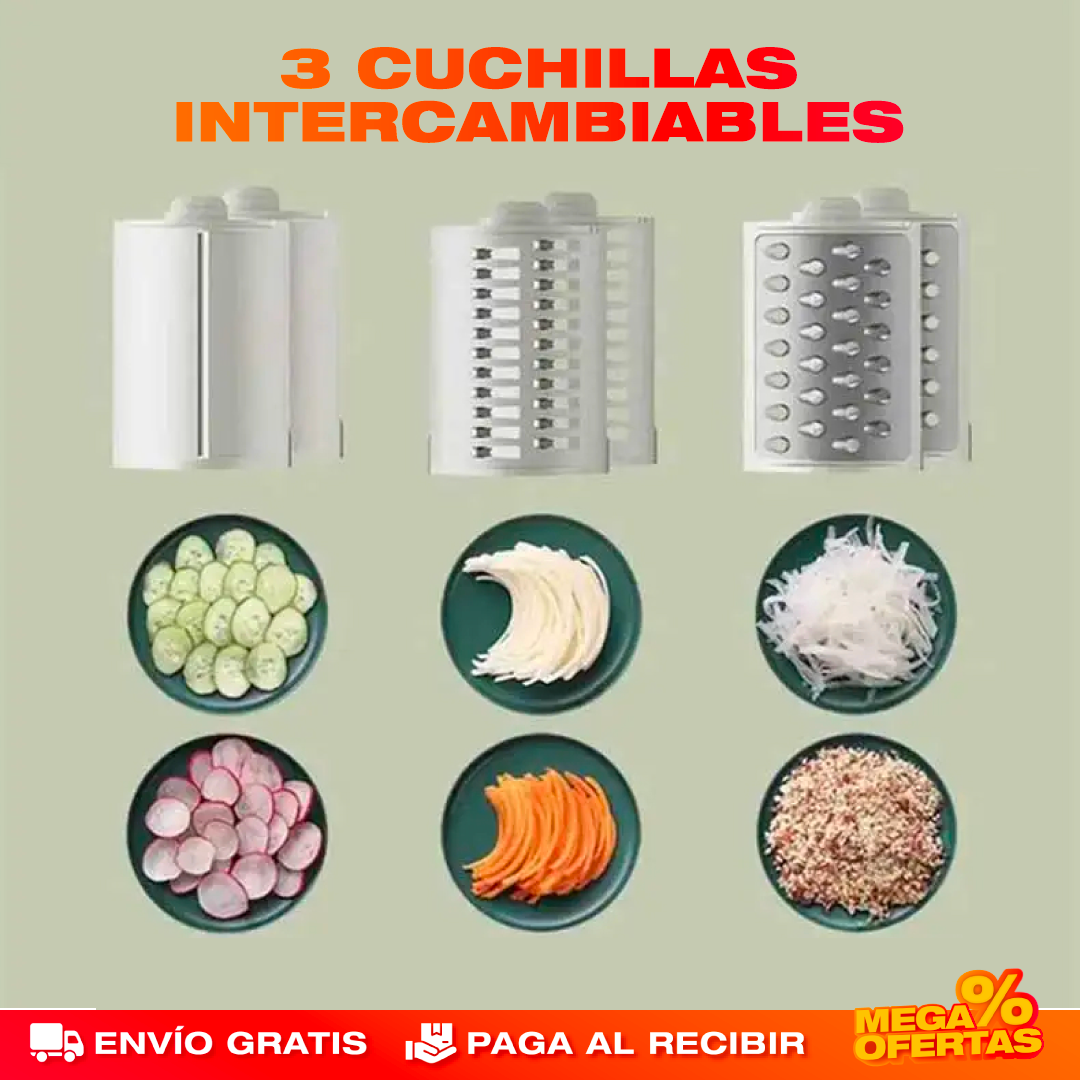 Rallador de Verduras Eléctrico 3 en 1