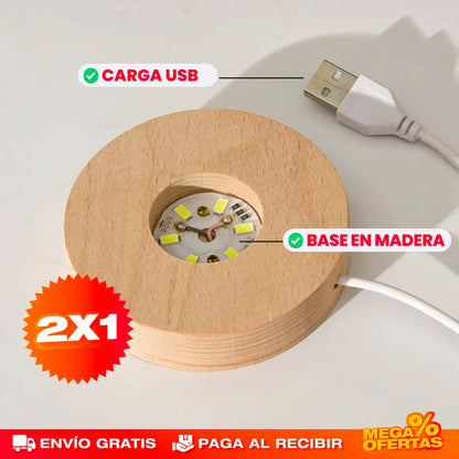 Lámpara Bola de Cristal LED 3D – Promo 2x1