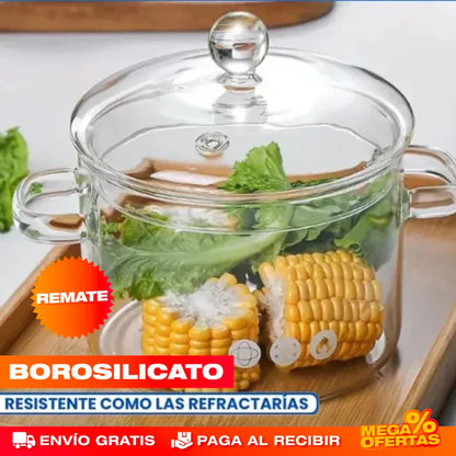 Olla de Vidrio Transparente – Envío Gratis