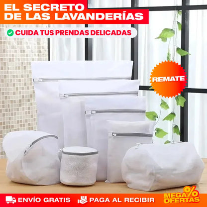 Bolsas de Malla Fina para Lavandería – Set x8