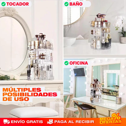 Organizador Giratorio 360° de Maquillaje