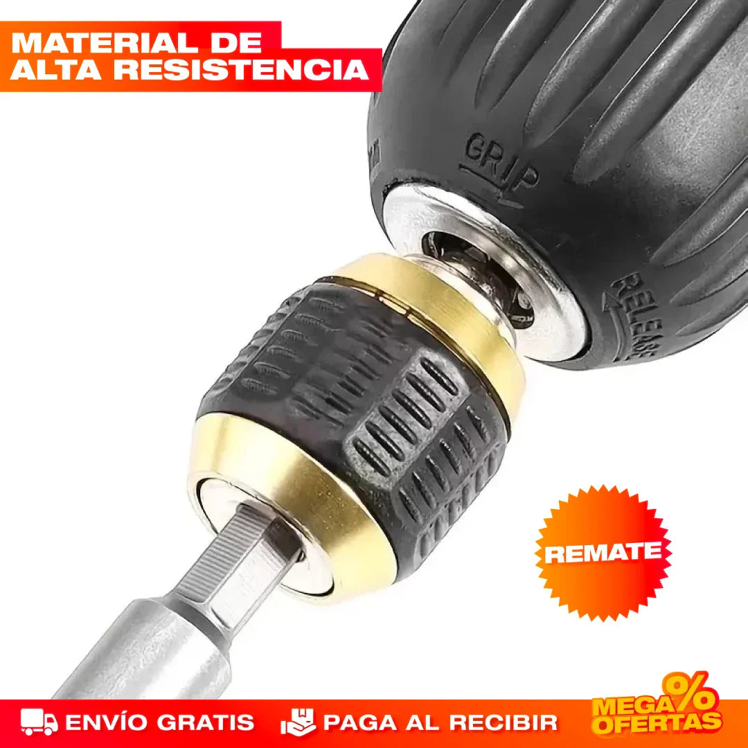 Acople Adaptador Hexagonal con Cambio Rápido para Brocas