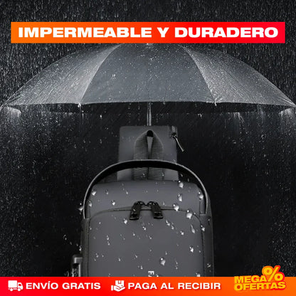 Bolso Manos Libres Antirrobo con Carga USB Impermeable