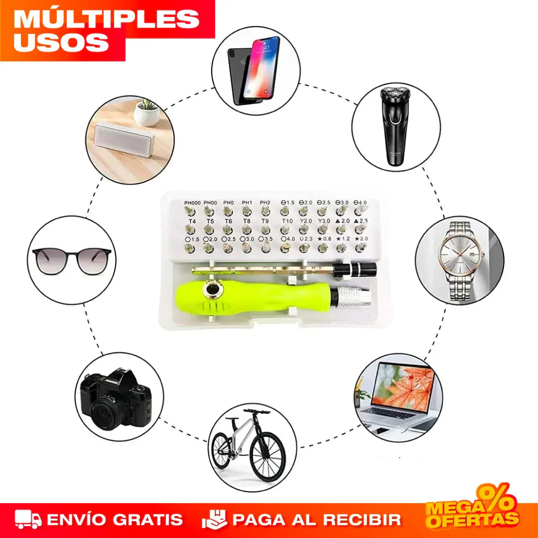 Kit Destornillador 32 Piezas – Promo 2x1