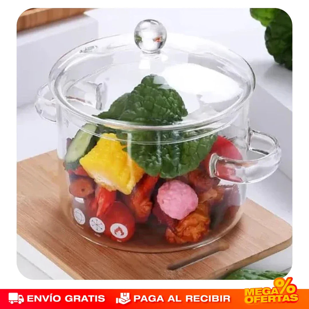 Olla de Vidrio Transparente – Envío Gratis