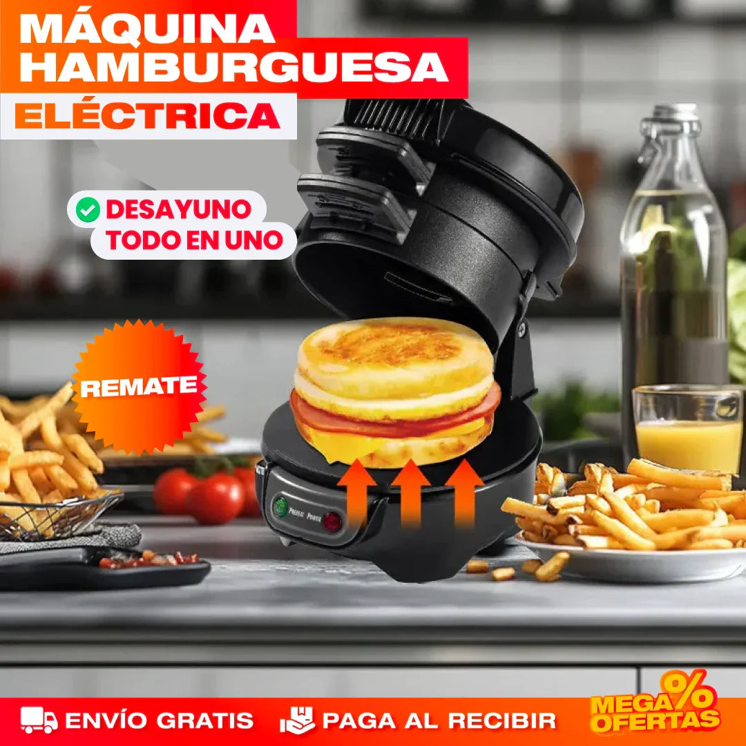 Máquina para Hamburguesas y Desayunos 3 en 1