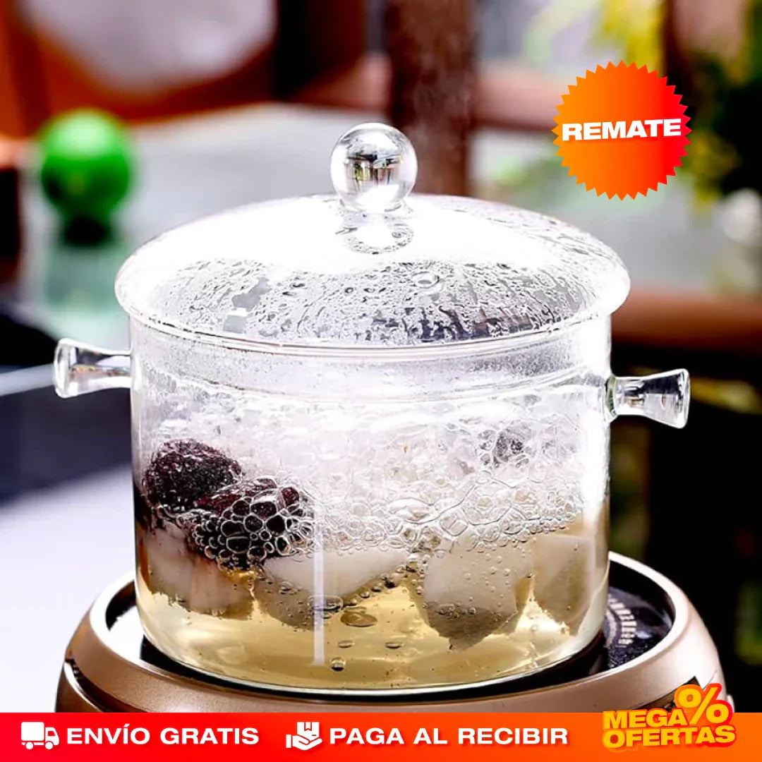 Olla de Vidrio Transparente – Envío Gratis