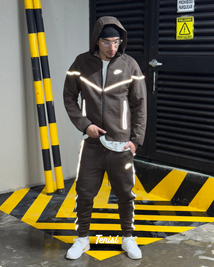Nike Tech Fleece Tracksuit Reflective "Cafe"