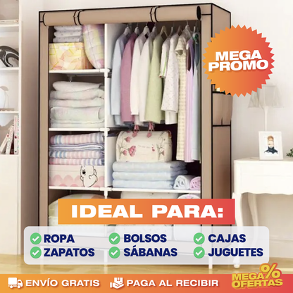 Closet Portátil de 3 Compartimientos – Tamaño Grande
