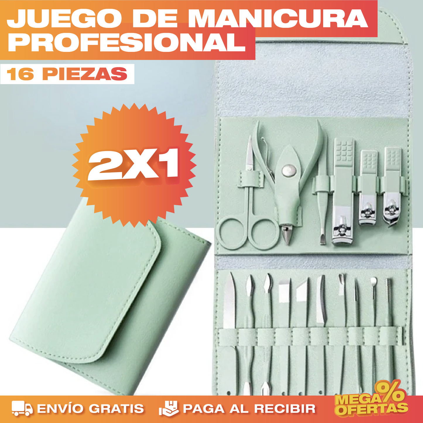 Set de Cortaúñas Profesional para Manicura y Pedicura – Promo 2x1