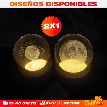 Lámpara Bola de Cristal LED 3D – Promo 2x1