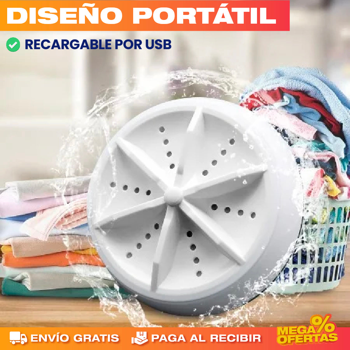 Mini Lavadora Portátil Ultra Rápida – Promo 2x1