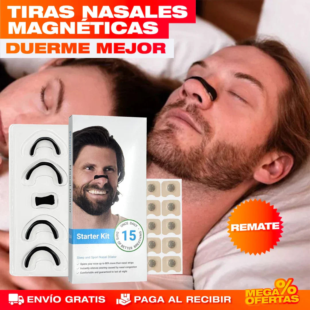 Tiras Nasales Magnéticas Antirronquidos y Deportivas
