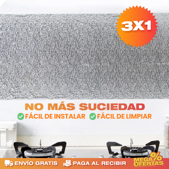 Papel Aluminio Adhesivo de Cocina – Promo 3x1
