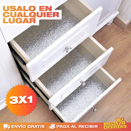 Papel Aluminio Adhesivo de Cocina – Promo 3x1
